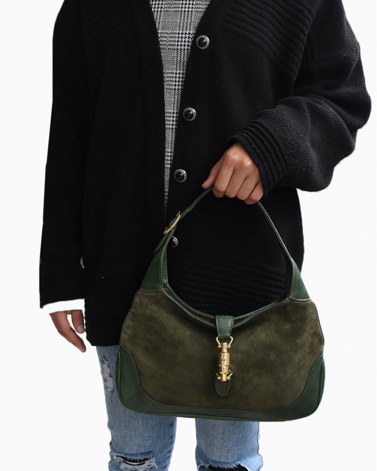 Bolsa Gucci original Jackie O vintage verde feminino